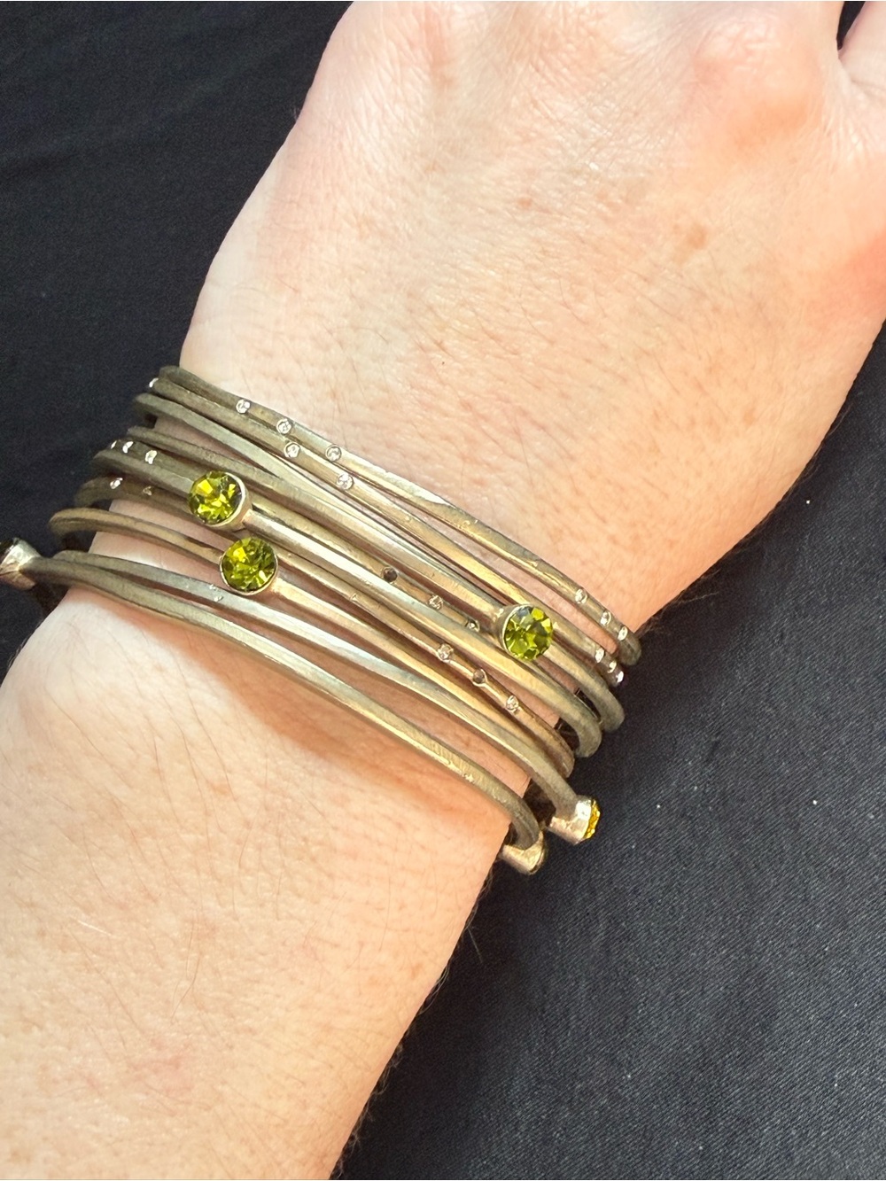 Olive Green Multi-Row Stone Wrap Bracelet - Women Jewelry